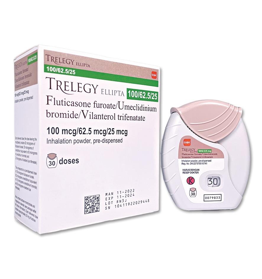 Trelegy Ellipta (fluticasone furoate/umeclidinium/vilanterol)